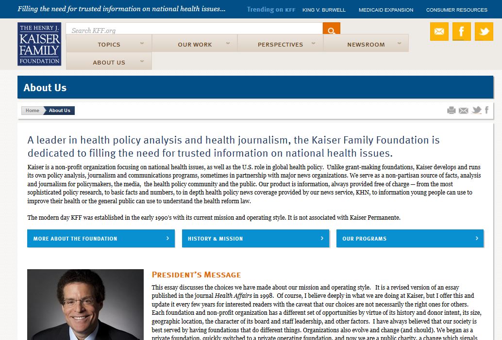 image of kaiser foundation website